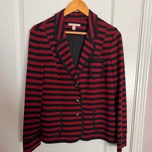 Banana Republic Striped Schoolboy Blazer in Black/Claret
